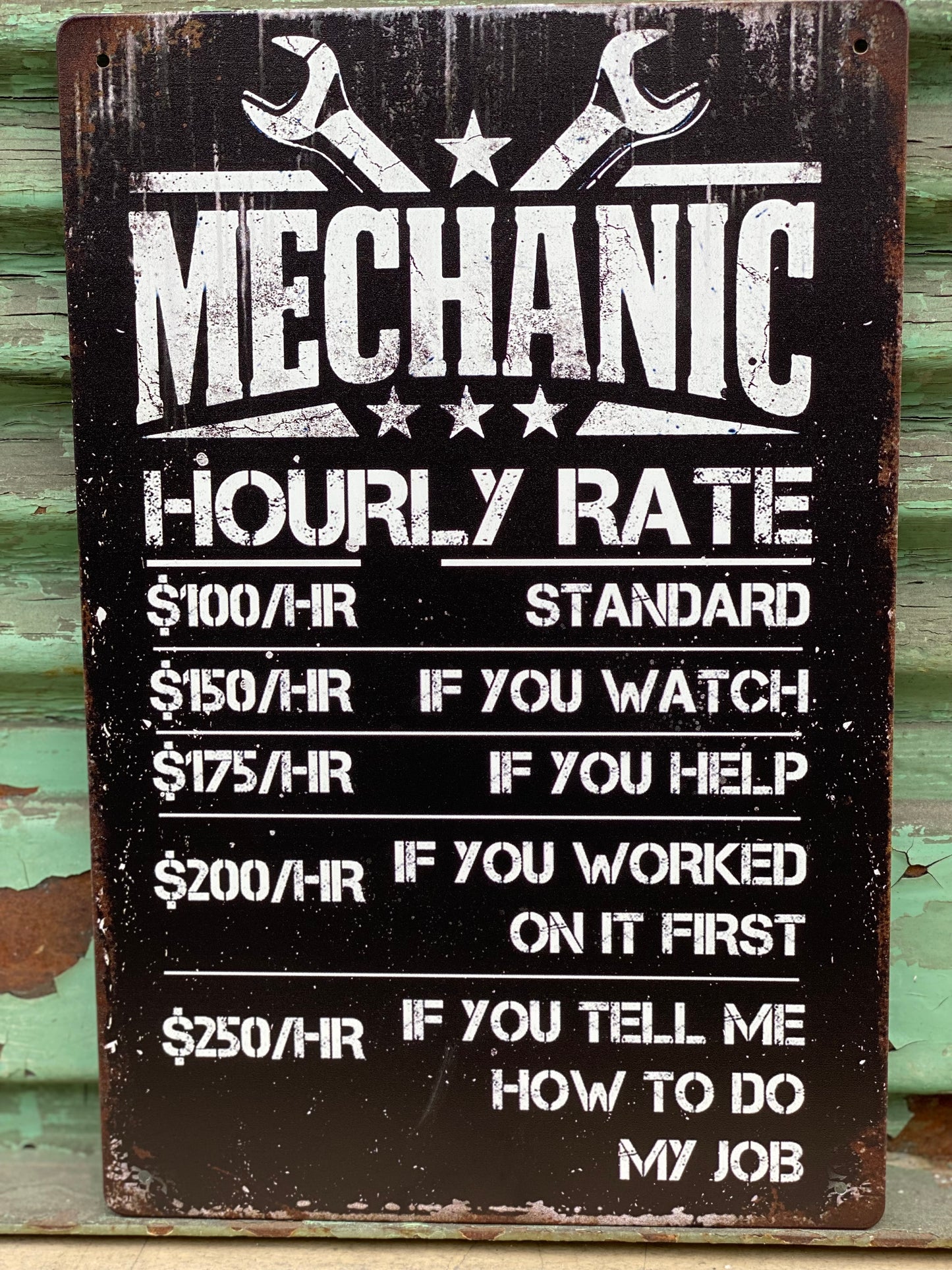 Plaque en métal - LES TARIFS !