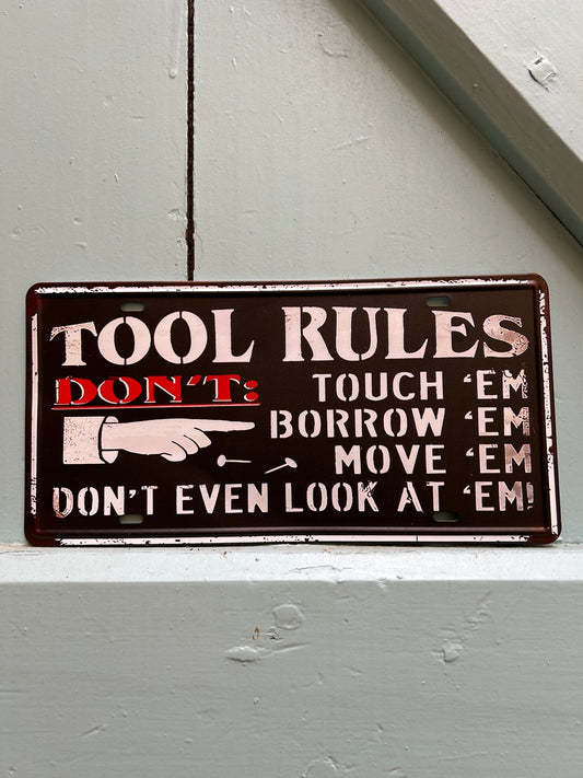 Plaque métal - Tool Rules ✌️