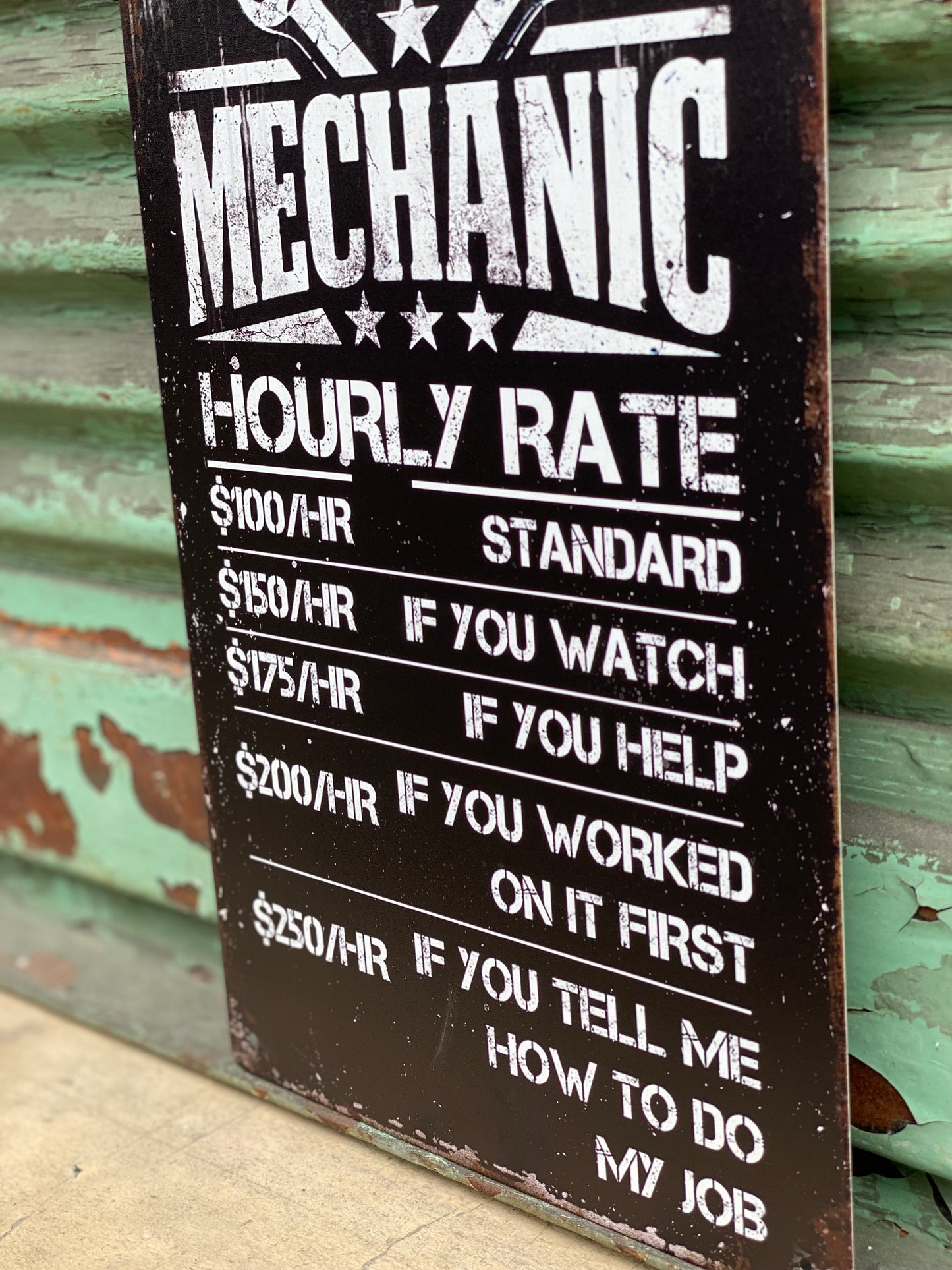 Plaque en métal - LES TARIFS !