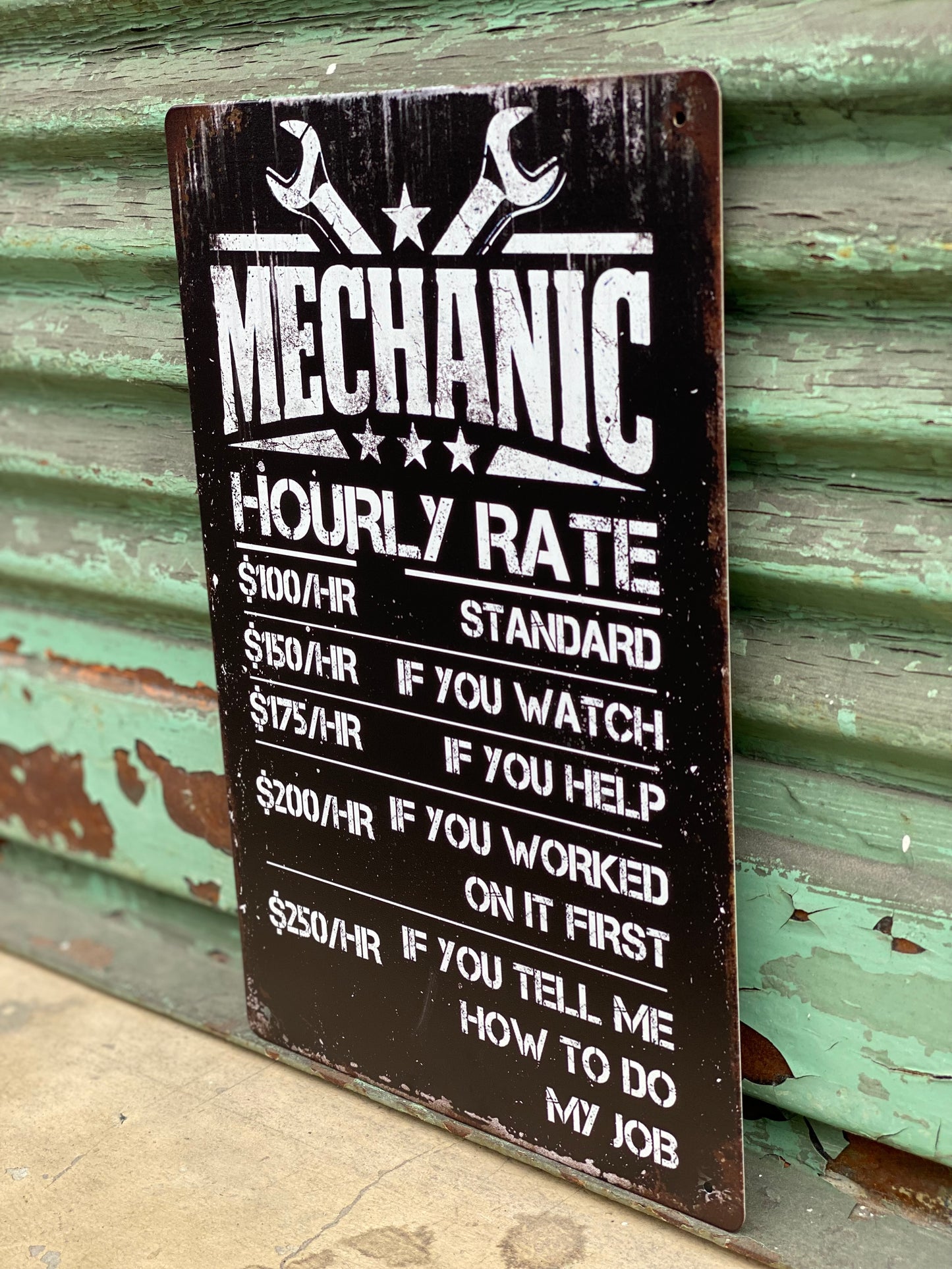 Plaque en métal - LES TARIFS !