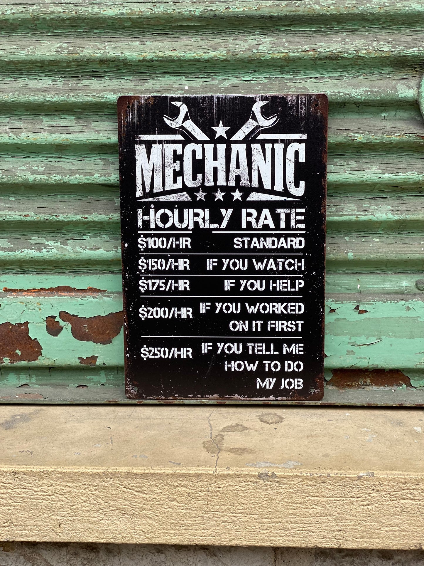 Plaque en métal - LES TARIFS !