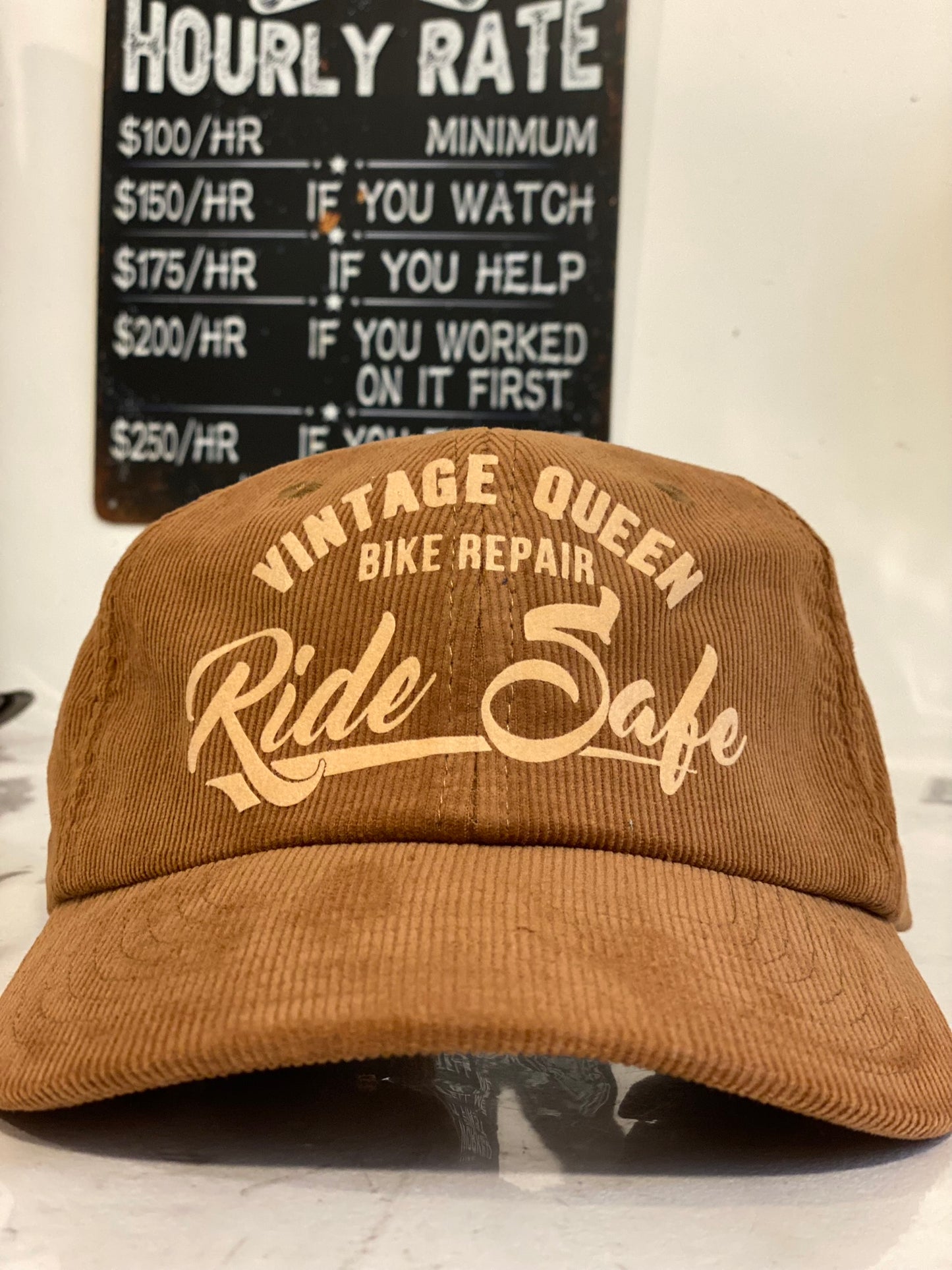 Casquette officielle - Ride Safe - Velours côtelé - Coffee