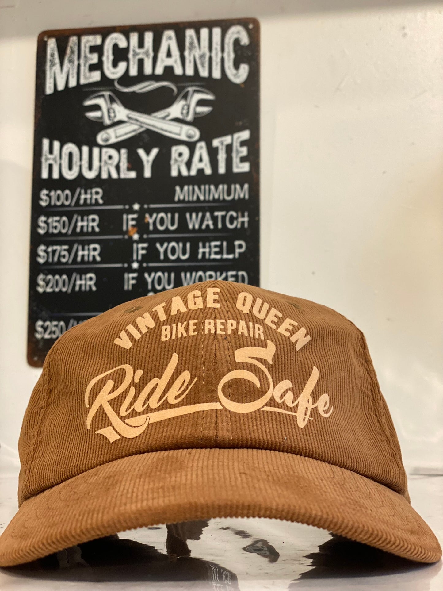 Casquette officielle - Ride Safe - Velours côtelé - Coffee