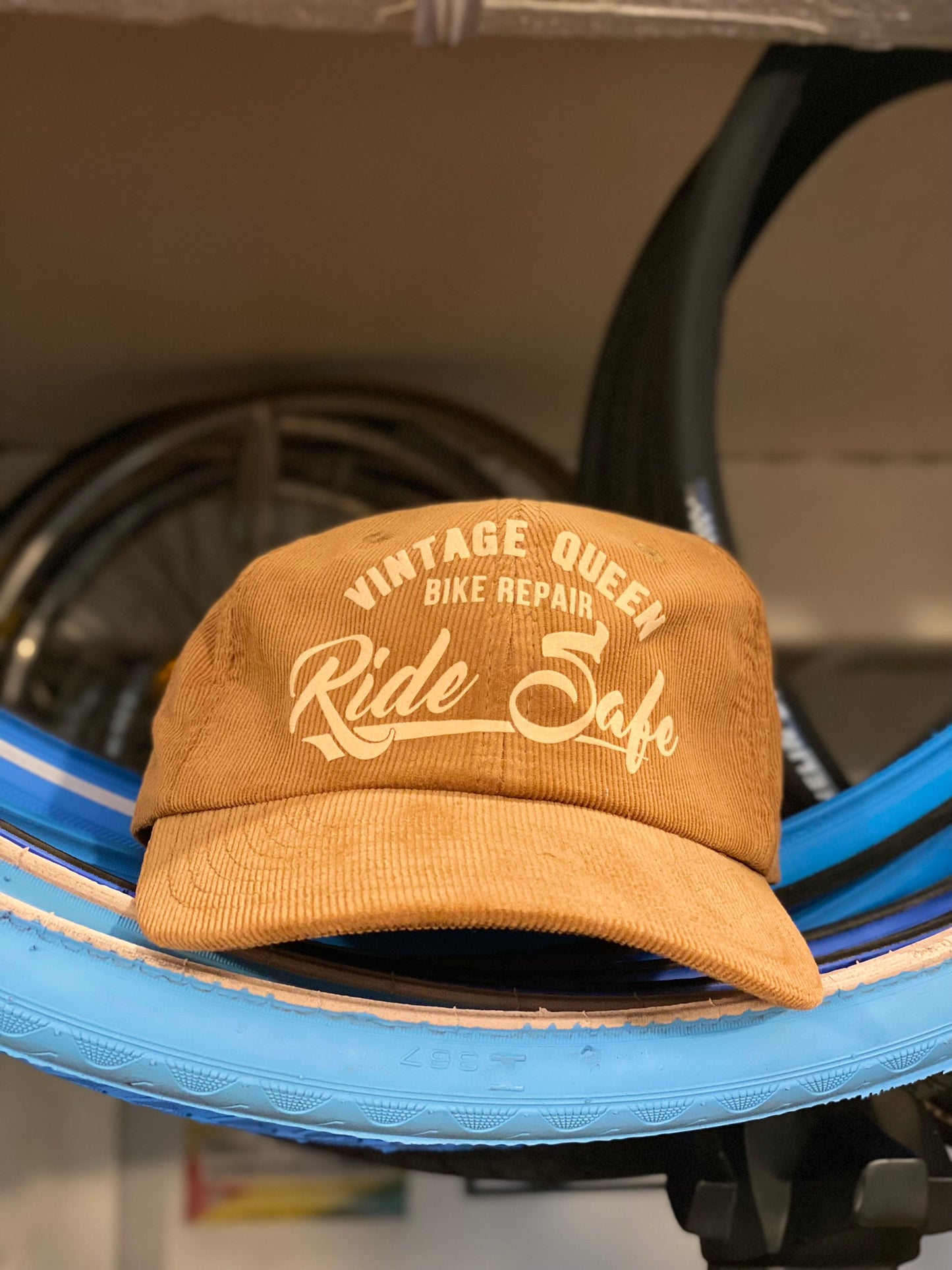 Casquette officielle - Ride Safe - Velours côtelé - Coffee