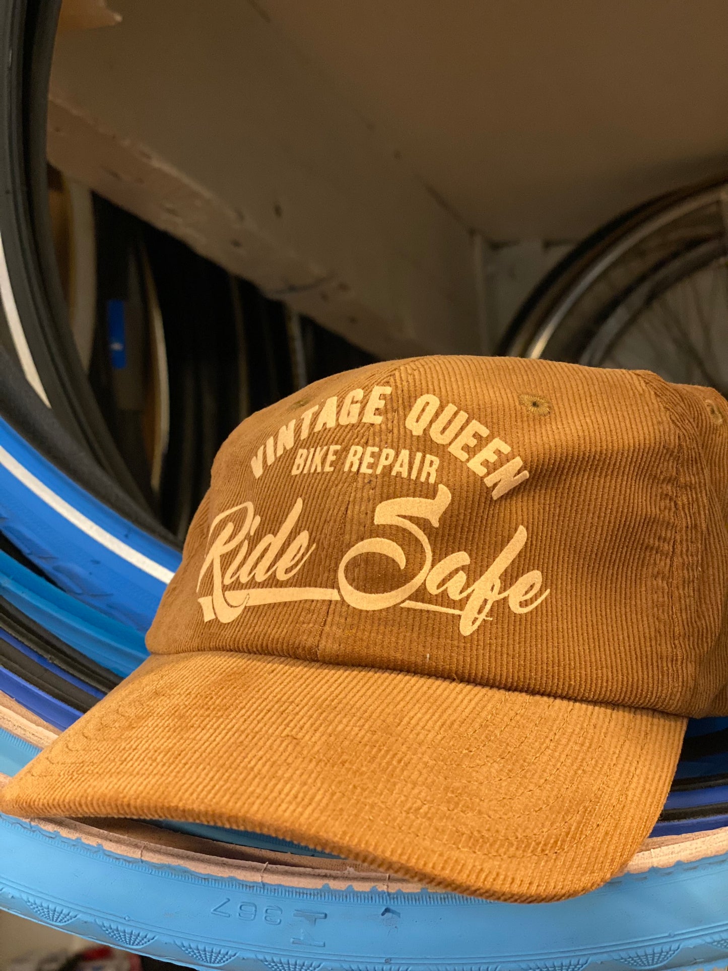 Casquette officielle - Ride Safe - Velours côtelé - Coffee