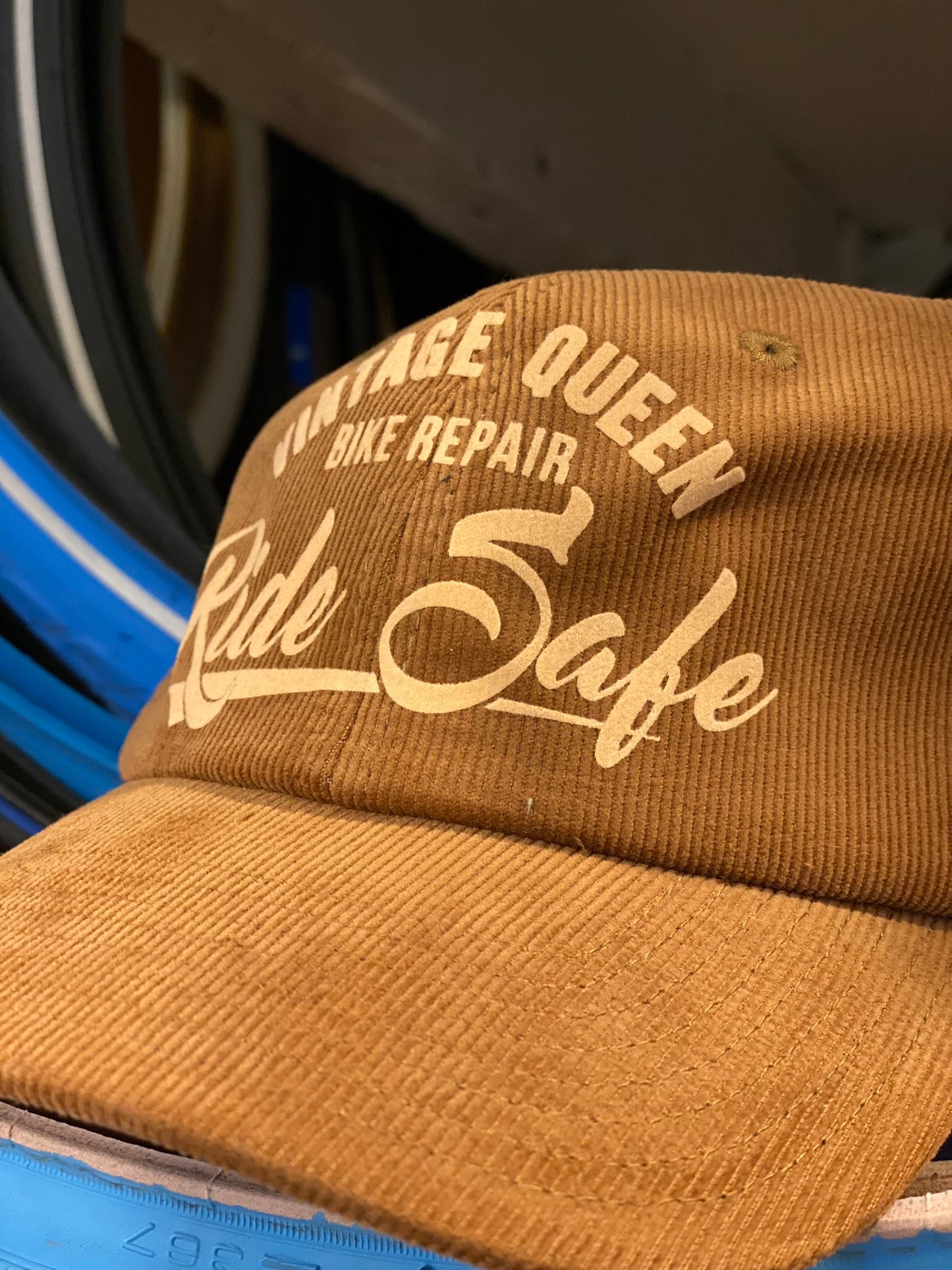 Casquette officielle - Ride Safe - Velours côtelé - Coffee