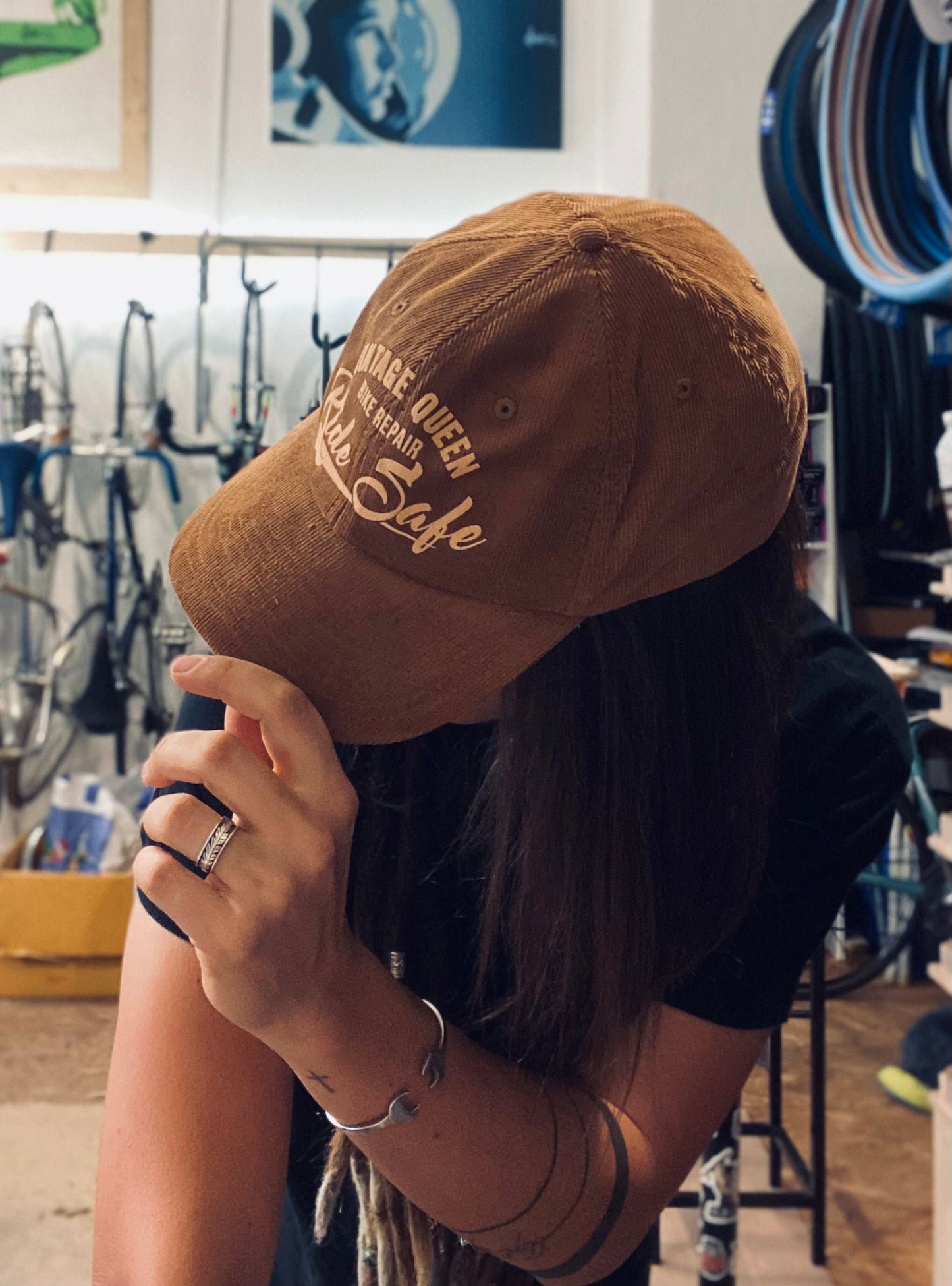Casquette officielle - Ride Safe - Velours côtelé - Coffee