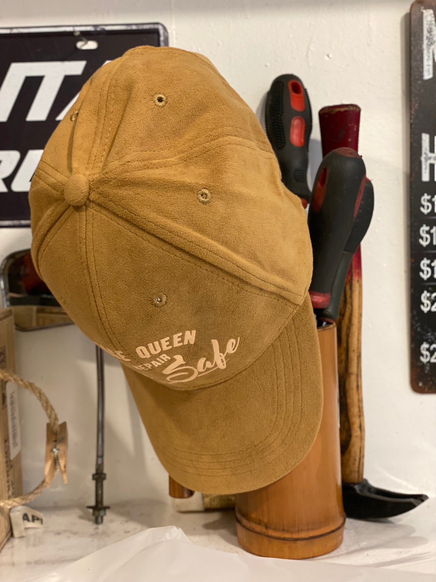 Casquette officielle - Ride Safe - Velours Camel