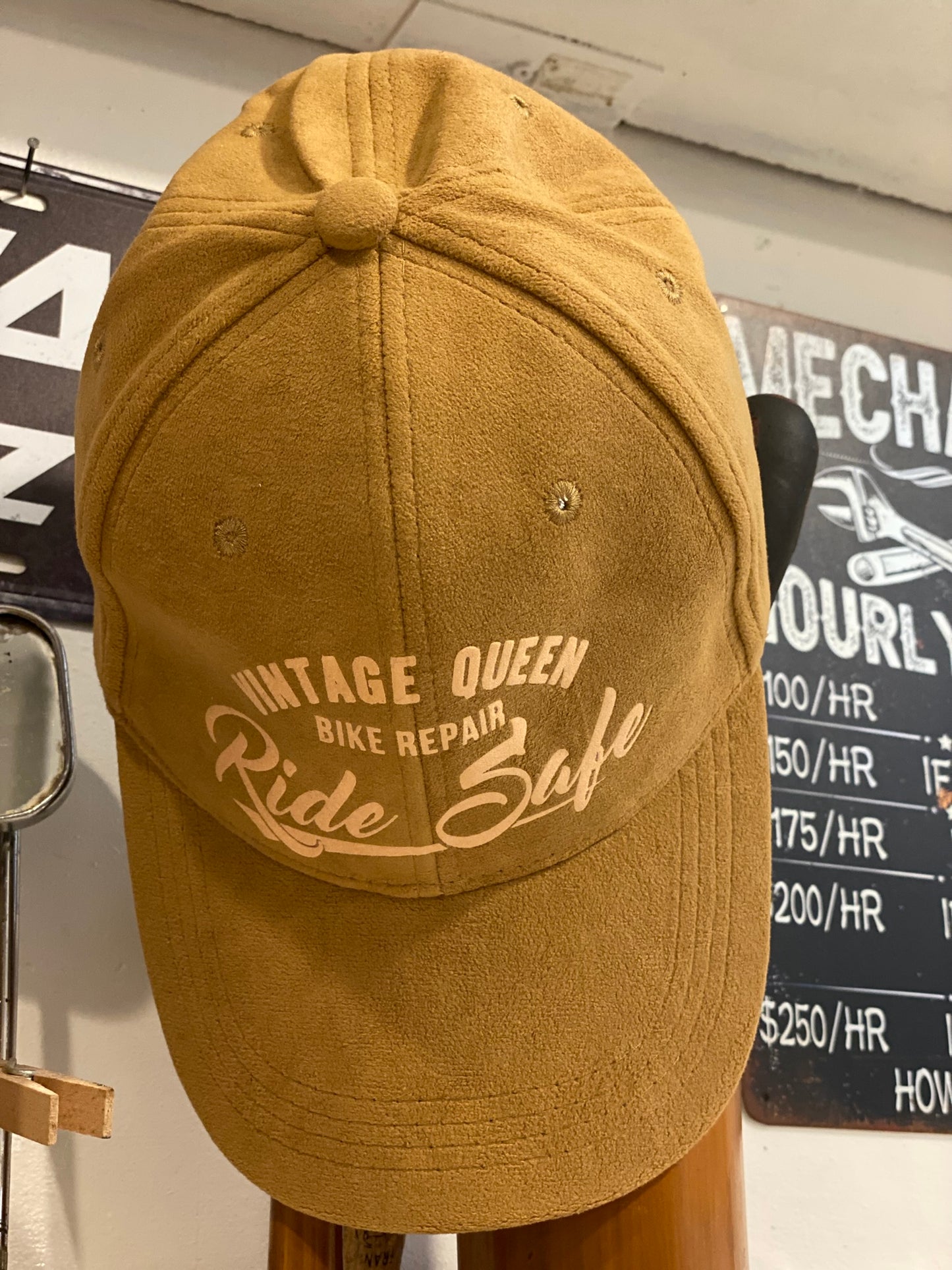 Casquette officielle - Ride Safe - Velours Camel