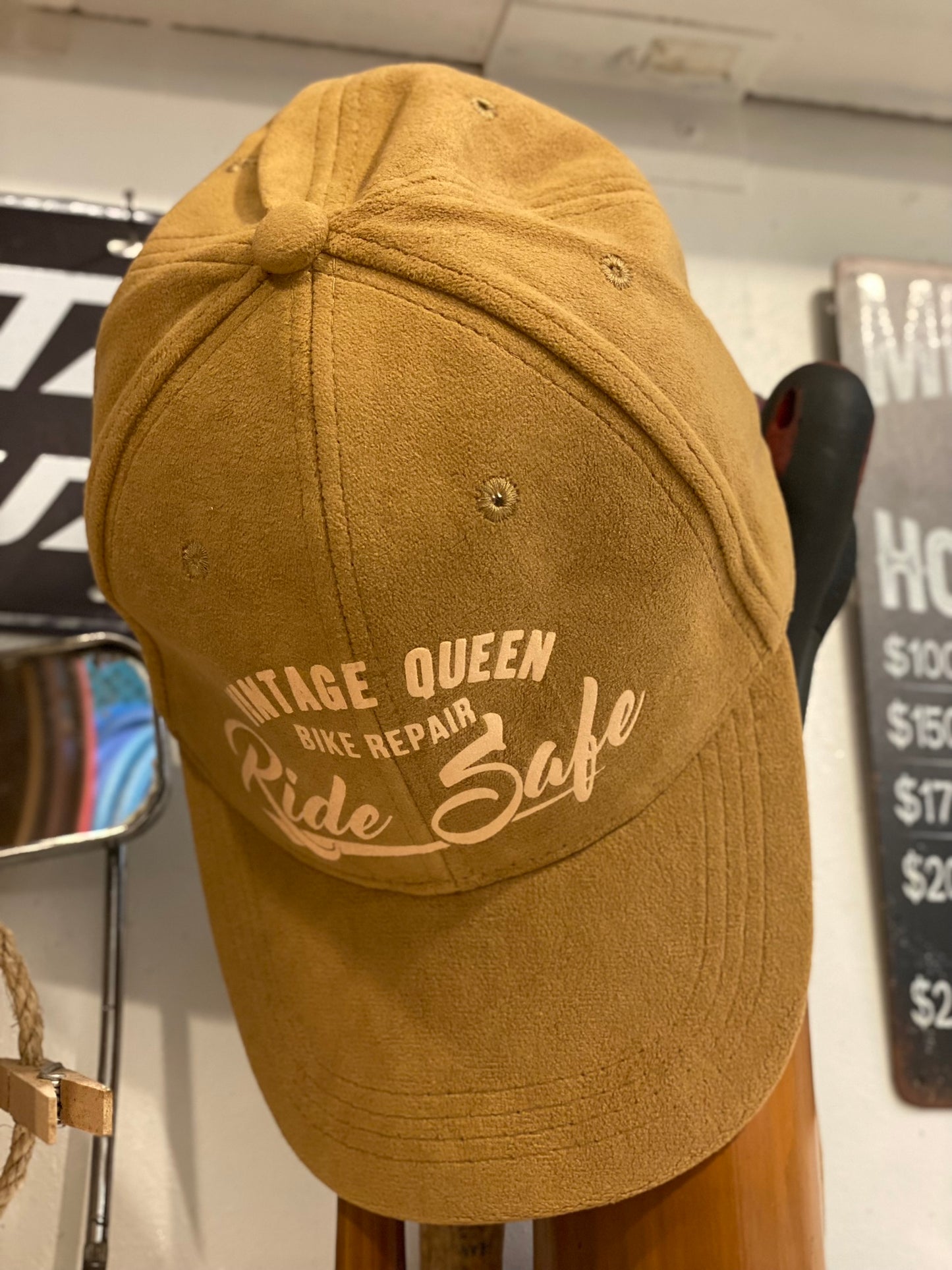 Casquette officielle - Ride Safe - Velours Camel