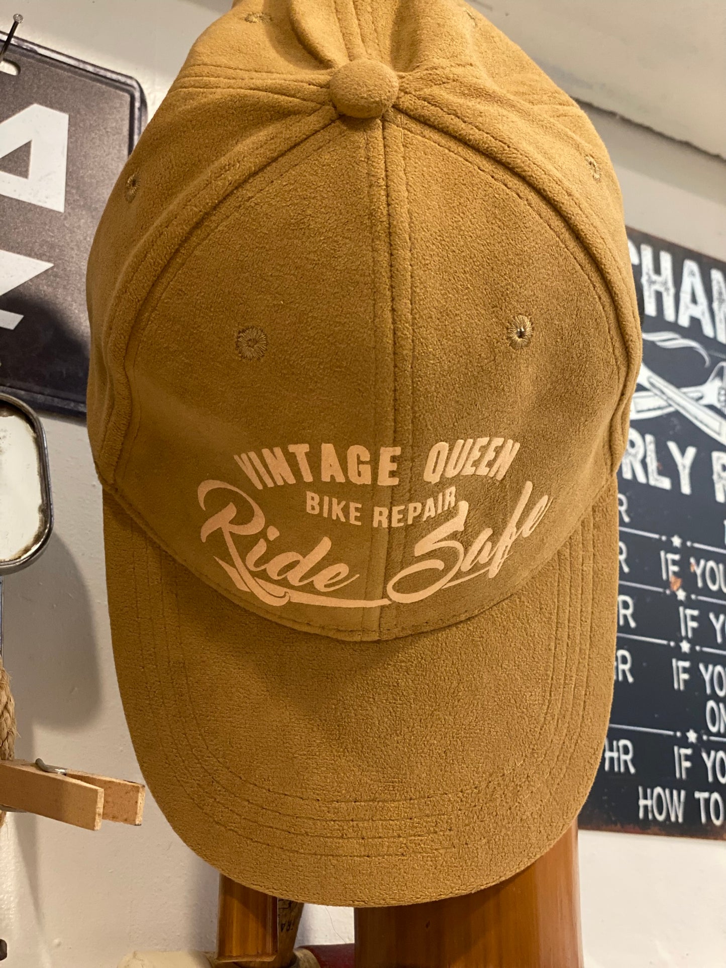Casquette officielle - Ride Safe - Velours Camel
