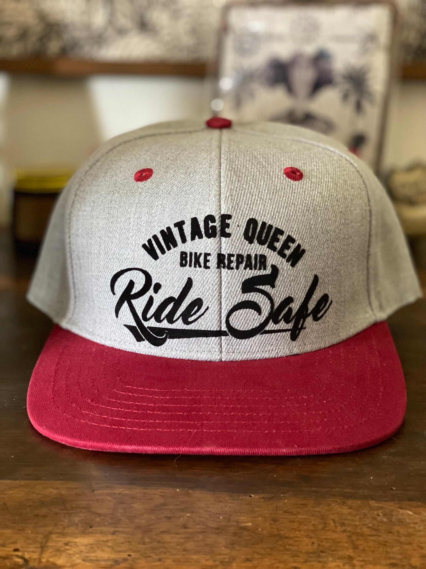 Casquette Ride Safe - Snap Back - Gris/Bordeaux