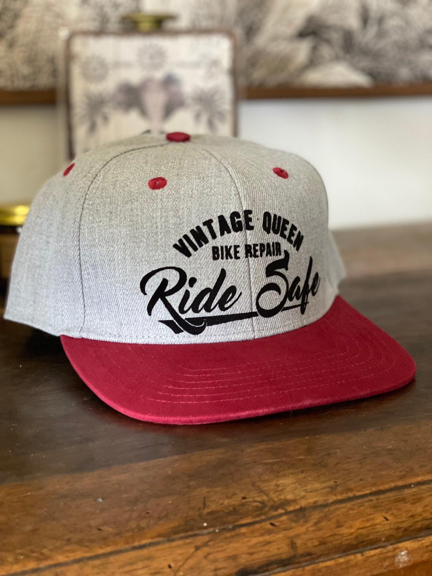 Casquette Ride Safe - Snap Back - Gris/Bordeaux